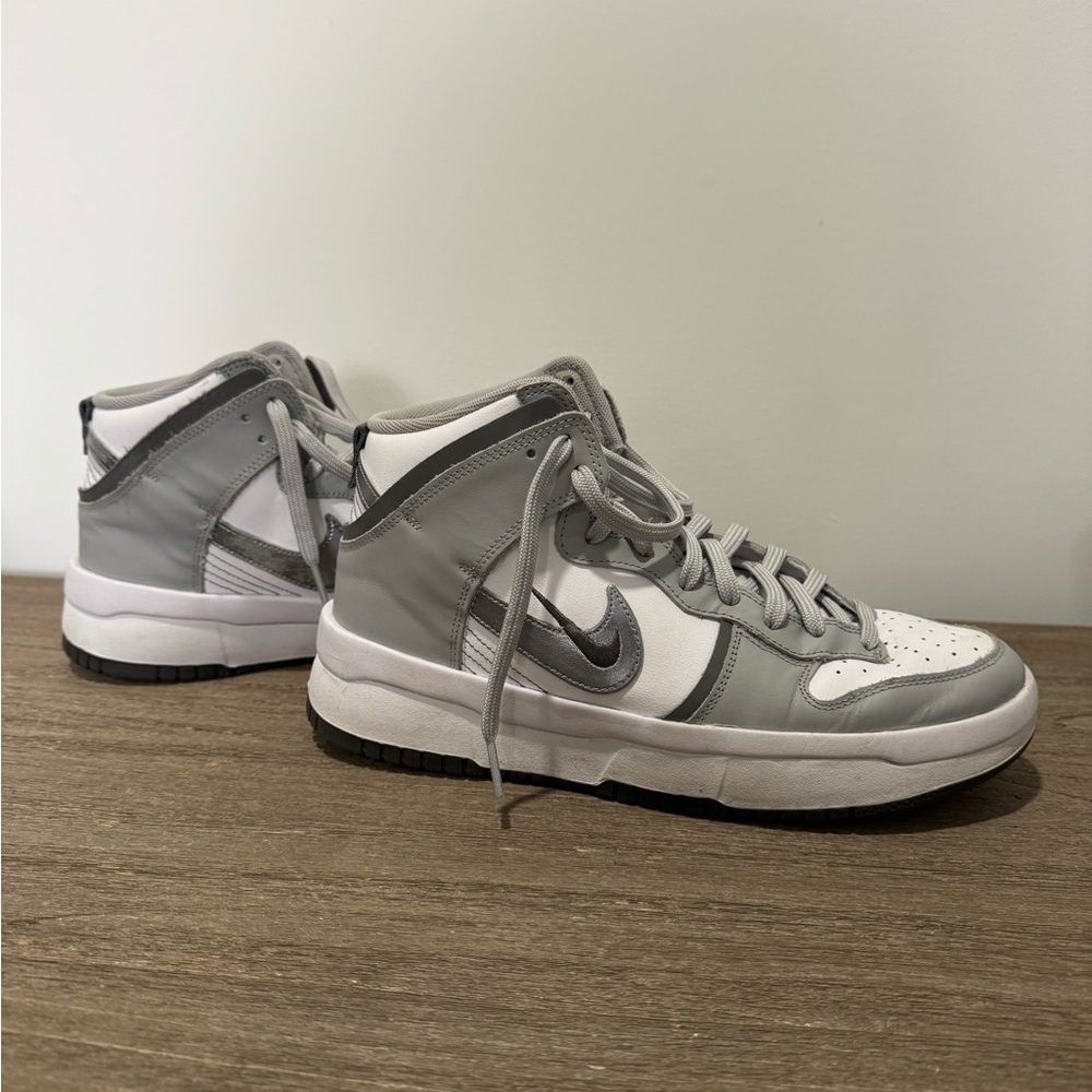 Nike Dunk High Up Gray and White High-Top Shoes | Good Used Condition